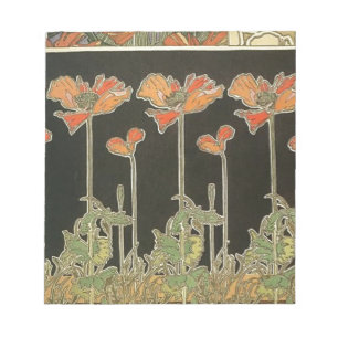 Alphonse Mucha Vintage Populäre Kunst Neue Klatsch Notizblock