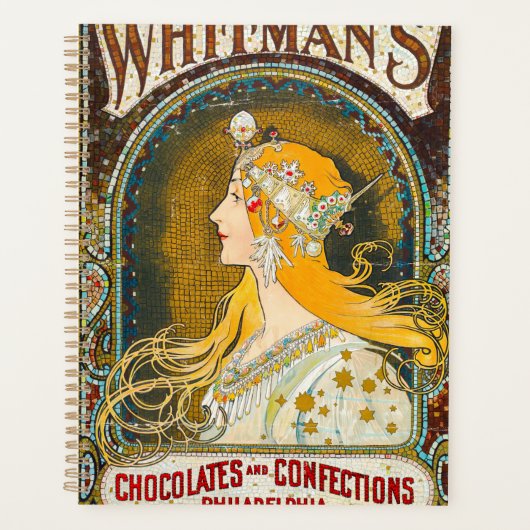 Alphonse Mucha Vintage Whitman's Anzeige Planer (Vorderseite)