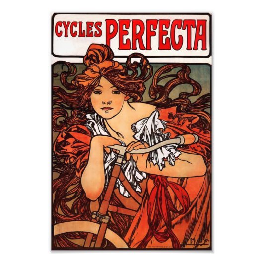 Alphonse Mucha Vintages Fahrrad drucken Fotodruck (Vorne)