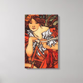 Alphonse Mucha Vintages Fahrrad Leinwand Poster (Vorderseite)