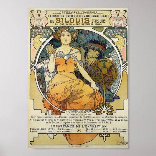 Alphonse Mucha Vintages Jugendstil-Poster Poster (Vorne)