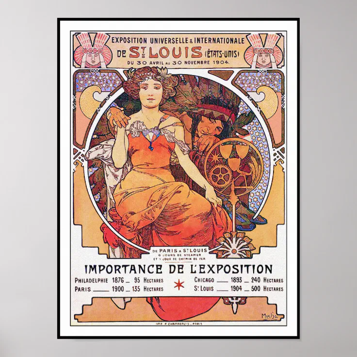 Alphonse Mucha Weltausstellung St. Louis 1904 Poster Zazzle.de