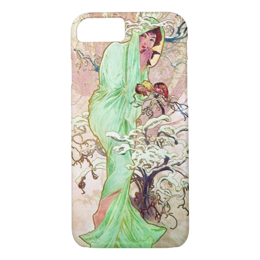 Alphonse Mucha Winter II Case-Mate iPhone Hülle (Rückseite)