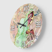 Alphonse Mucha Winter II Große Wanduhr (Winkel)