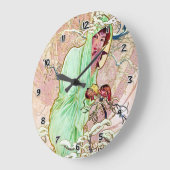 Alphonse Mucha Winter II Große Wanduhr (Winkel)