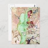 Alphonse Mucha Winter II Postkarte (Vorne/Hinten)