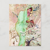 Alphonse Mucha Winter II Postkarte (Vorderseite)