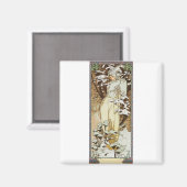 Alphonse Mucha Winter Magnet (Vorderseite/Rückseite)