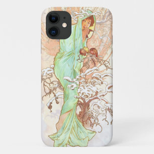 Alphonse Mucha Winter Vintage Jugendstil-Malerei Case-Mate iPhone Hülle