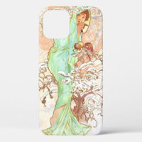 Alphonse Mucha Winter Vintage Jugendstil-Malerei