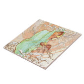 Alphonse Mucha Winter Vintage Jugendstil-Malerei Fliese (Seite)