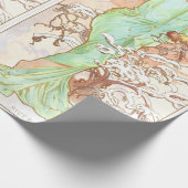 Alphonse Mucha Winter Vintage Jugendstil-Malerei Geschenkpapier (Ecke)