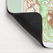 Alphonse Mucha Winter Vintage Jugendstil-Malerei Mousepad (Ecke)