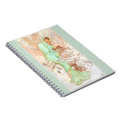 Alphonse Mucha Winter Vintage Jugendstil-Malerei Notizblock (Rechte Seite)