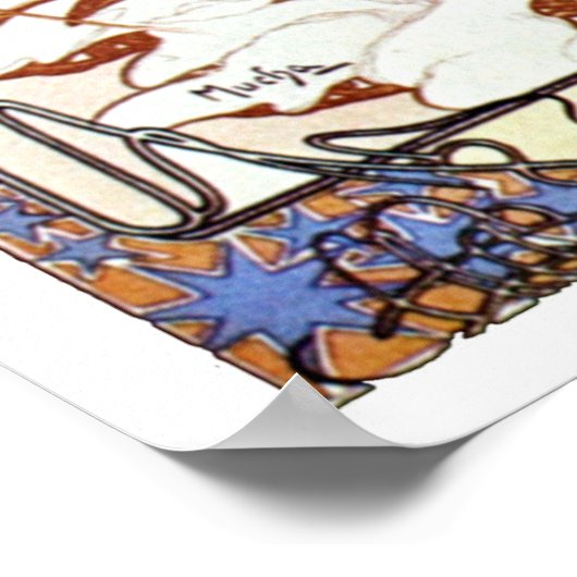 Alphonse Mucha - Winter White Poster (Ecke)