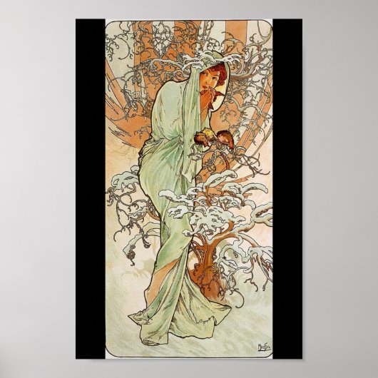 Alphonse Mucha - Winterdruck Poster (Vorne)