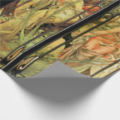 Alphonse Mucha, wunderschöne Damen, Art Deco Geschenkpapier (Ecke)