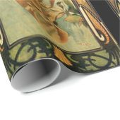 Alphonse Mucha, wunderschöne Damen, Art Deco Geschenkpapier (Rolleneckpunkt)