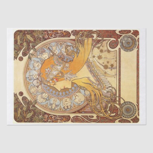 Alphonse Mucha | Zodiac -1896 Seidenpapier (Vorderseite)