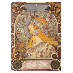Alphonse Mucha Zodiac Art Nouveau Vintage Dekorati Klemmbrett