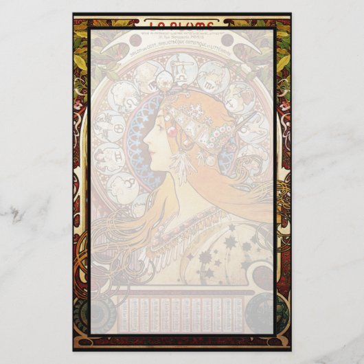 Alphonse Mucha Zodiac Briefpapier (Vorderseite)