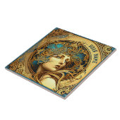 Alphonse Mucha Zodiac Deco Jugendstil Ceram Fliese (Seite)