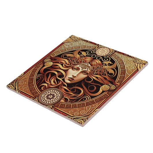 Alphonse Mucha Zodiac Deco Jugendstil Ceram Fliese (Seite)