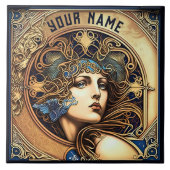 Alphonse Mucha Zodiac Deco Jugendstil Ceram Fliese (Vorderseite)
