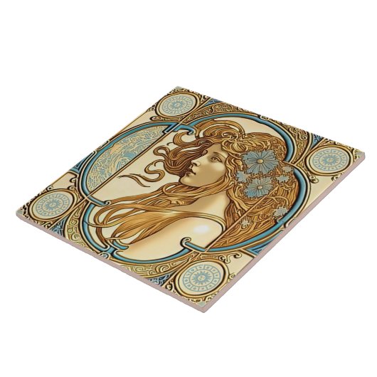 Alphonse Mucha Zodiac Deco Jugendstil Ceram Fliese (Seite)