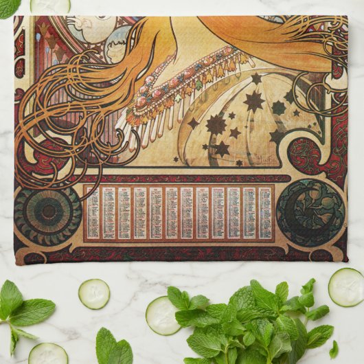Alphonse Mucha Zodiac Handtuch (Gefaltet)