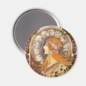Alphonse Mucha Zodiac Magnet (Vorderseite/Rückseite)
