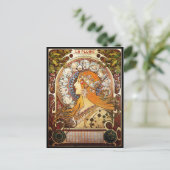 Alphonse Mucha Zodiac Postkarte (Stehend Vorderseite)