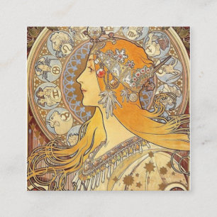 Alphonse Mucha Zodiac Quadratische Visitenkarte