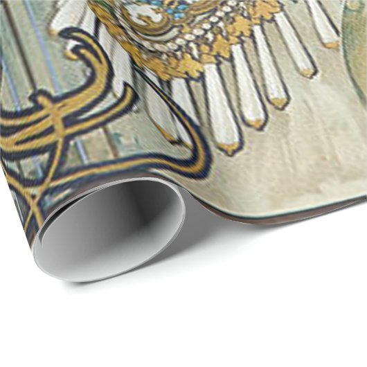 Alphonse Mucha Zodiac Reloring Geschenkpapier (Rolleneckpunkt)