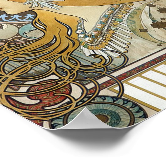 Alphonse Mucha Zodiac Reloring Poster (Ecke)