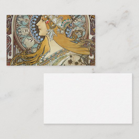 Alphonse Mucha Zodiac Reloring Visitenkarte (Vorne/Hinten)