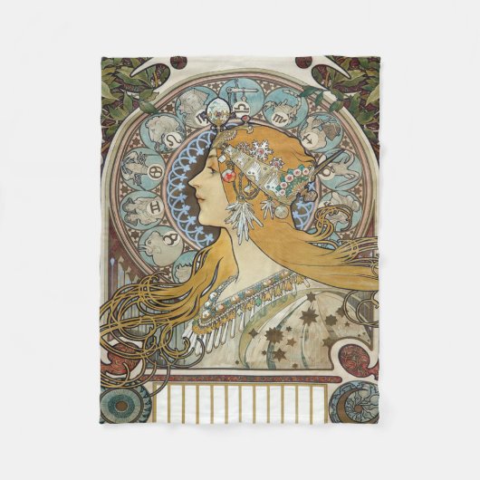 Alphonse Mucha Zodiac Restored Fleecedecke (Vorderseite)