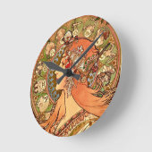 Alphonse Mucha - Zodiac Runde Wanduhr (Winkel)