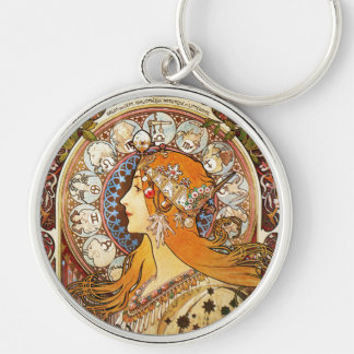 Alphonse Mucha Zodiac Schlüsselanhänger