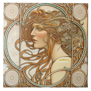 Alphonse Mucha Zodiak-Wanddekoration Art Nouveau K Fliese