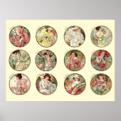 Alphonse Mucha Zwölf Monate des Jahres Poster (Vorne)