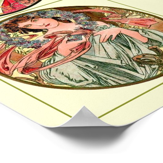 Alphonse Mucha Zwölf Monate des Jahres Poster (Ecke)