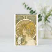 Alphonse Muchas La Plume Postkarte (Stehend Vorderseite)