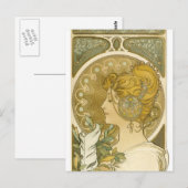 Alphonse Muchas La Plume Postkarte (Vorne/Hinten)