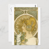 Alphonse Muchas La Plume Postkarte (Vorne/Hinten)