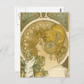 Alphonse Muchas La Plume Postkarte (Vorne/Hinten)
