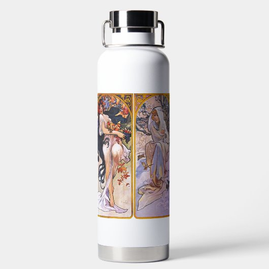 Alphonso Mucha Illustrationen. Art Nouveau Trinkflasche (Rückseite)