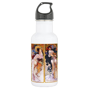 Alphonso Mucha Illustrationen auf Edelstahlflasche