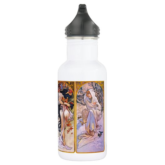 Alphonso Mucha Illustrationen auf Edelstahlflasche (Rechts)