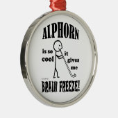 Alphorn, Brain Freeze Silbernes Ornament (Rechts)